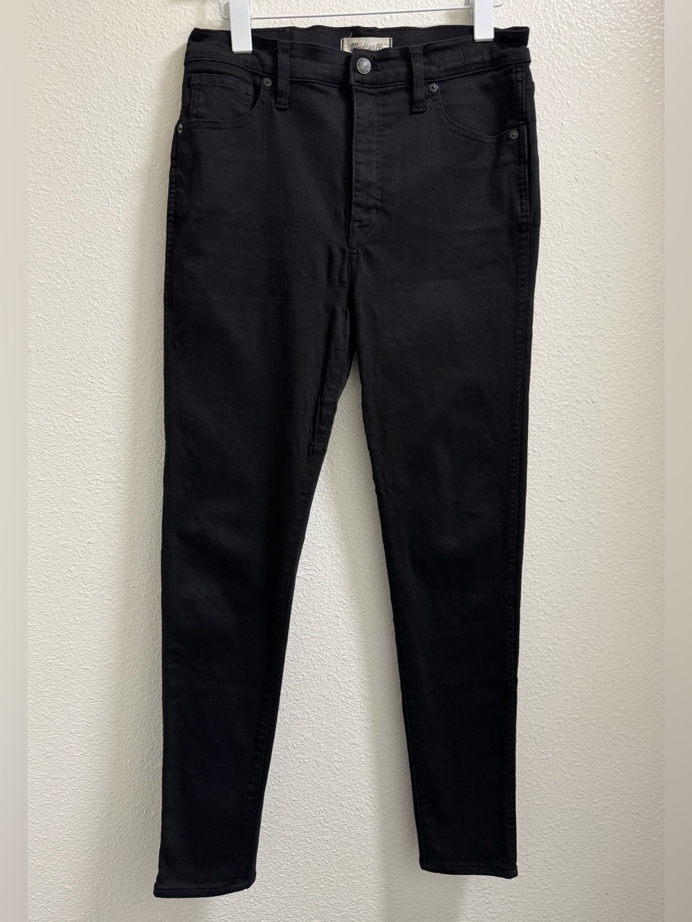 Madewell 10 High Rise Skinny Jeans Stretch Denim  Pockets Black Womens 29